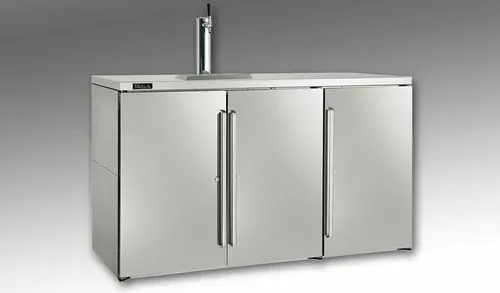 Perlick Perlick Corporation BBRN60 Silver 3 Solid Door Refrigerated Back Bar Storage Cabinet, 120 Volts