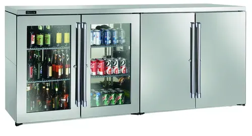 Perlick Perlick Corporation BBRN80 Silver 4 Solid Door Refrigerated Back Bar Storage Cabinet
