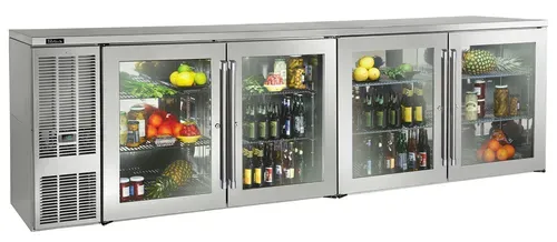 Perlick Perlick Corporation BBS108 Silver 4 Solid Door Refrigerated Back Bar Storage Cabinet, 120 Volts