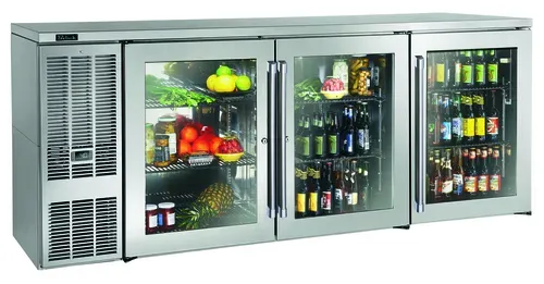 Perlick Perlick Corporation BBS84 Silver 3 Solid Door Refrigerated Back Bar Storage Cabinet, 120 Volts