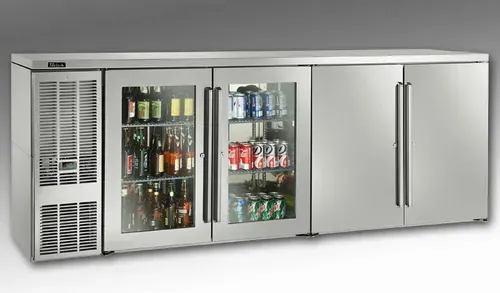 Perlick Perlick Corporation BBSN92 Silver 4 Solid Door Refrigerated Back Bar Storage Cabinet, 120 Volts