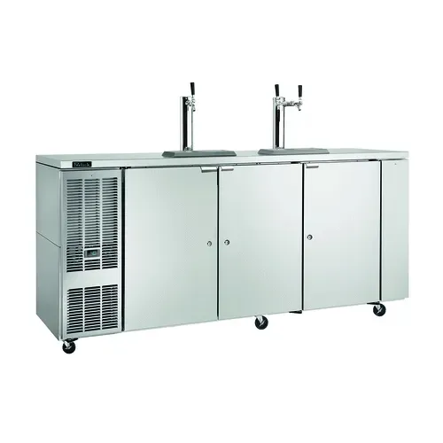 Perlick Perlick Corporation DDC92 3 Taps 1/2 Barrel Draft Beer Cooler - Stainless Steel, 4 Kegs Capacity, 120 Volts