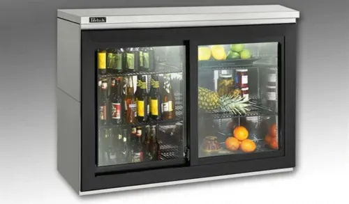 Perlick Perlick Corporation SDBR48 Silver 2 Glass Door Refrigerated Back Bar Storage Cabinet, 120 Volts
