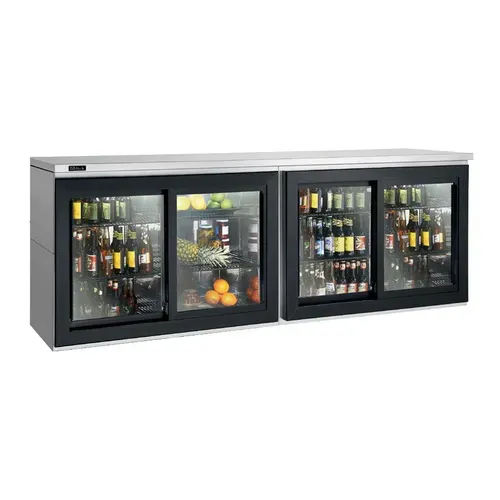 Perlick Perlick Corporation SDBR96 Silver 4 Glass Door Refrigerated Back Bar Storage Cabinet, 120 Volts