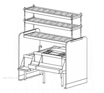 Perlick Corporation Corporation PTS54L-1-LF Pass-Thru Cocktail Station Perlick Corporation Corporation PTS54L-1-LF Pass-Thru Cocktail Station