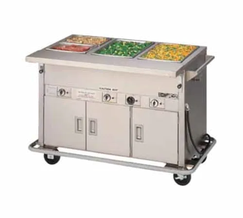 Piper Products DME-3-PTS Pipermatic (3) 12" x 20" Hot Food Wells Electric Hot Food Serving Counter with Thermostatic Controls, 120 Volts