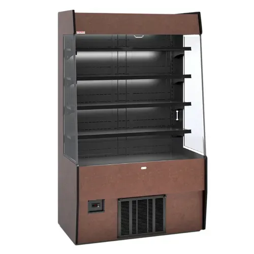 Piper Products/Servolift Eastern R-GNG-HPRO-6 72'' Black Vertical Air Curtain Open Display Merchandiser with 4 Shelves