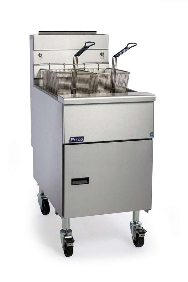 Pitco Pitco SG18-S Solstice Series 51 - 90 lb. Gas Floor Model Full Pot Fryer with Millivolt Controls - 140,000 BTU (Sale)