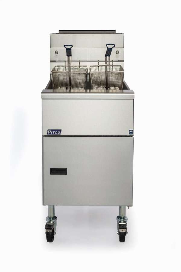 Pitco Pitco SG18-S Solstice Series 51 - 90 lb. Gas Floor Model Full Pot Fryer with Millivolt Controls - 140,000 BTU (Sale)