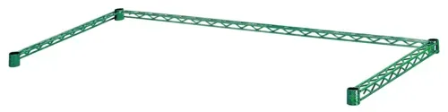 Quantum Food Service 1860FP NSF Green Epoxy Antimicrobial Finish 60.00"W x 18.00"D Wire 3-Sided Shelving Frame