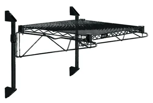Quantum Food Service WC14-CB2124BK Cantilever Single Shelf Post Wall Mount