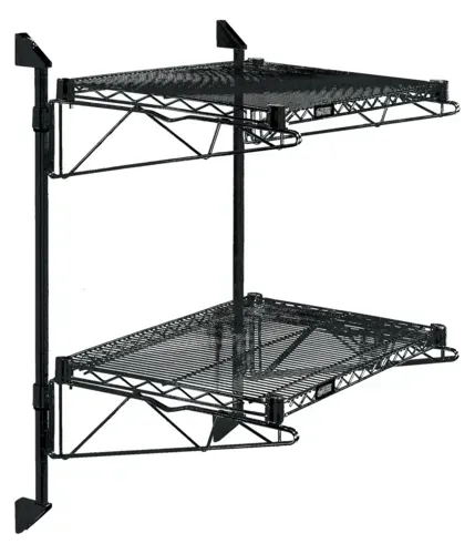 Quantum Food Service WC34-CB2154BK Cantilever Double Shelf Post Wall Mount