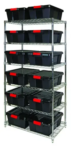 Quantum Food Service WR6-191507BK Shelf Wire Shelving Unit