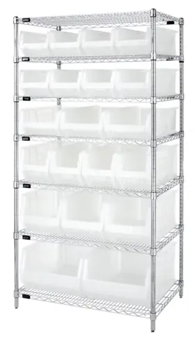 Quantum Food Service WR7-20-MIXCL Shelf Wire Shelving Unit
