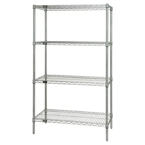 Quantum Food Service WR74-1860C NSF 4 Shelf 600 - 800 lb. Chrome Starter Wire Shelving Unit