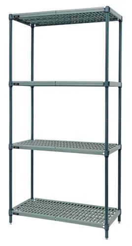 Quantum Food Service Quantum Food Service WR74-2436WPM Wire Plastic Mat Shelving Unit  stationary
