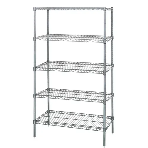 Quantum Food Service WR74-2460C-5 NSF 5 Shelf 600 - 800 lb. Chrome Starter Wire Shelving Unit