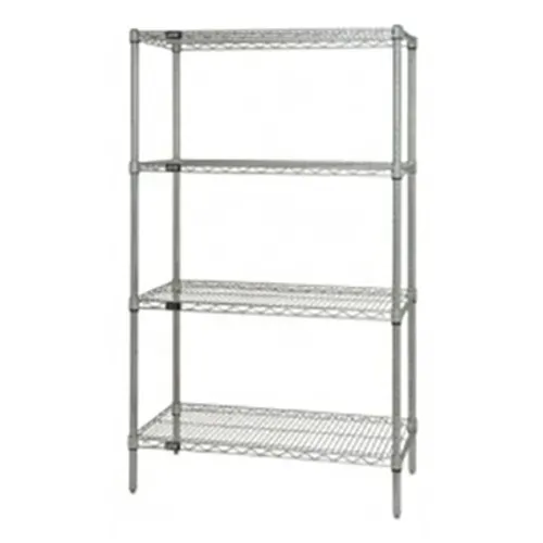 Quantum Food Service WR86-2436C NSF 4 Shelf 600 - 800 lb. Chrome Starter Wire Shelving Unit