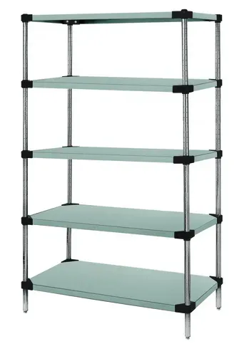 Quantum Food Service WRS5-74-1848SS Solid Shelving Starter Kit  48"W x 18"D x 74"H