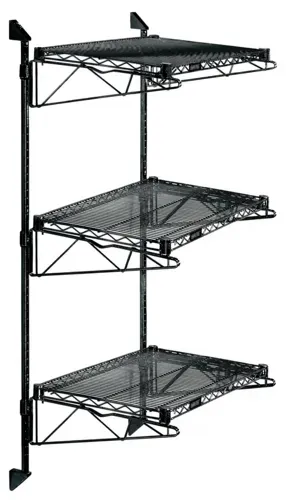 Quantum Food Service WC54-CB2436BK Cantilever Single Shelf Post Wall Mount