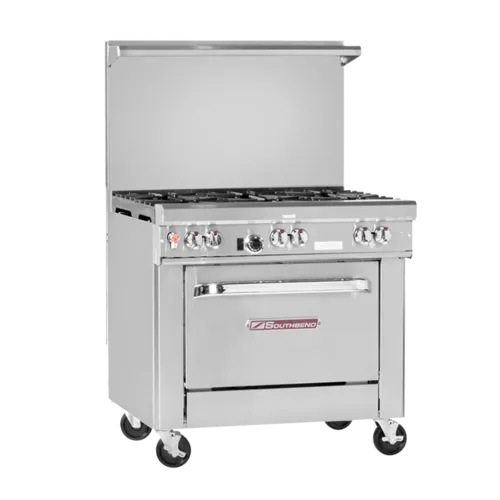Southbend 4364A-2CR Restaurant Gas Range, with 2 Burners (1) 24" Charbroiler and Convection oven - 162,000 BTU