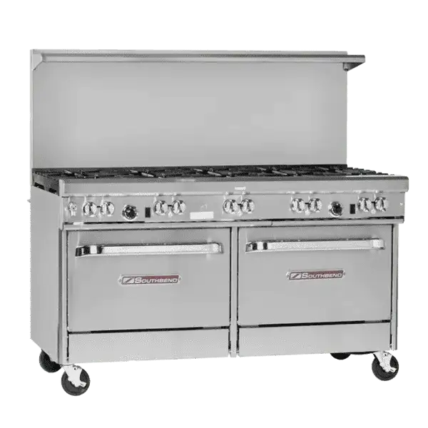 Southbend 4604CC-5L Restaurant Gas Range, 60" W with 9 Burners and (2) Cabinet Bases - 311,000 BTU