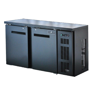 Spartan Refrigeration SBBB-58-SL Black 2 Solid Door Refrigerated Back Bar Storage Cabinet, 110 Volts