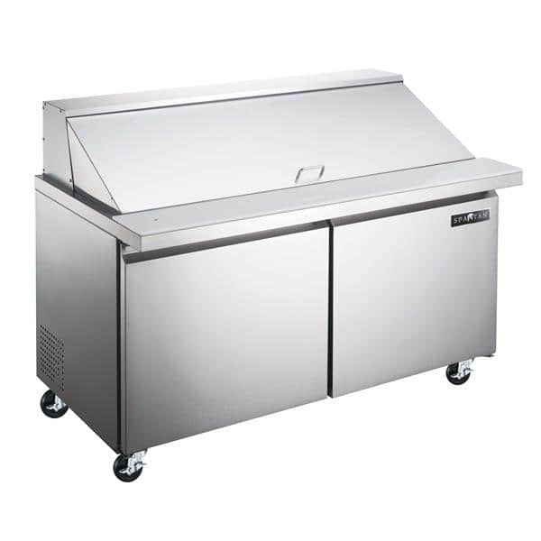 60 Two Door Refrigerated Top Counter Sandwich Prep Details about   Spartan Refrigeration SST 