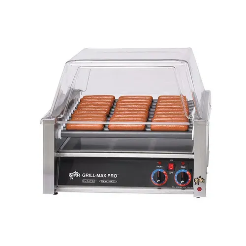 Star Star 30SC Grill-Max® 23.75'' Slanted Top Countertop Hot Dog Roller Grill with Analog Controls