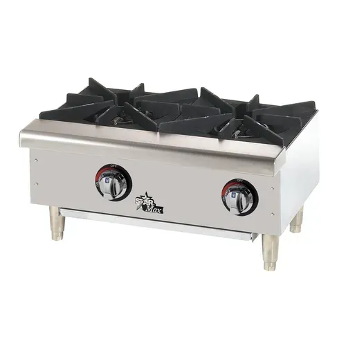 Star Star 602HWF 2 Burner Countertop Gas Hotplate / Range with Manual Controls - 50,000 BTU