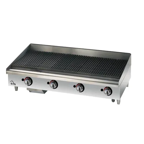 Star Star 6048CBF 48" Gas Countertop Medium Duty Lava Rocks Charbroiler with Manual Control - 160,000 BTU