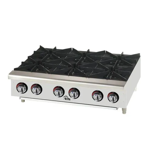Star Star 606HF 6 Burner Countertop Gas Hotplate / Range with Manual Controls - 150,000 BTU