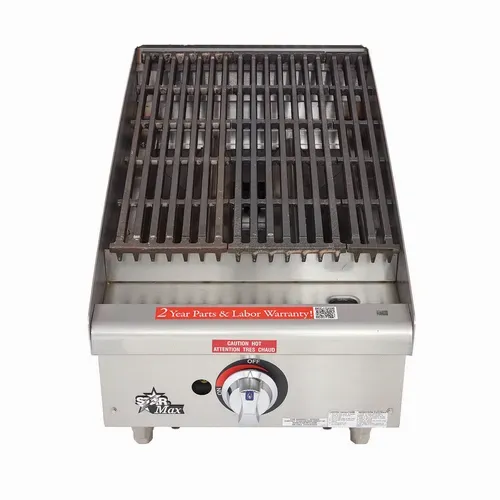 Star Star 6115RCBF 15" Gas Countertop Heavy Duty Radiant Charbroiler with Manual Control - 35,000 BTU