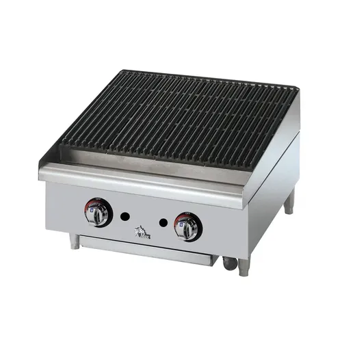 Star Star 6124RCBF 24" Gas Countertop Standard Duty Radiant Charbroiler with Manual Control - 70,000 BTU