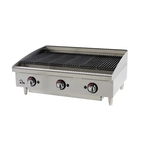 Star Star 6136RCBF 36" Gas Countertop Medium Duty Radiant Charbroiler with Manual Control - 105,000 BTU