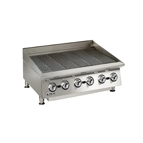 Star Star 8036CBB 36" Gas Countertop Standard Duty Lava Rocks Charbroiler with Manual Control - 120,000 BTU