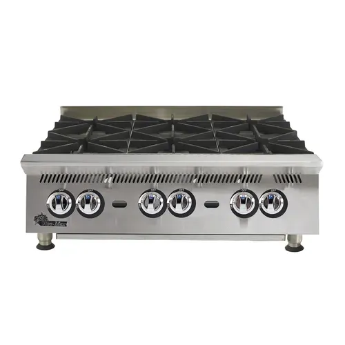Star Star 806HA 6 Burner Countertop Gas Hotplate / Range with Manual Controls - 30,000 BTU