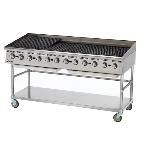 Star Star 8172RCBB 72" Gas Countertop Standard Duty Radiant Charbroiler with Manual Control - 240,000 BTU