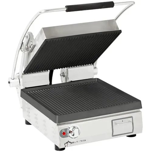 Star Star PGT14I Sandwich / Panini Grill, Single, with 14.5" W x 14.2"D Grooved Cast Iron Cooking Surface 