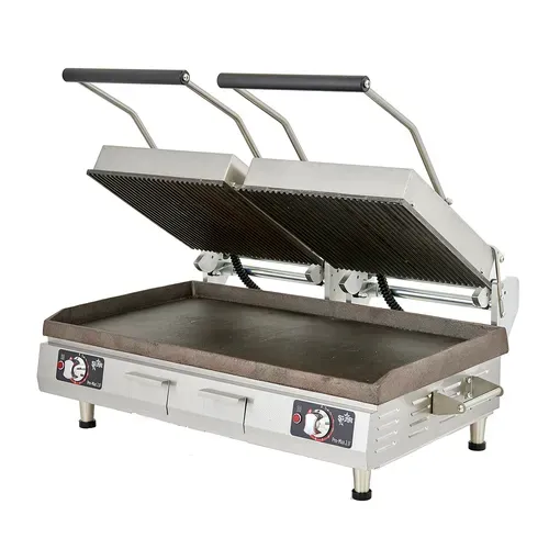 Star Star PSC28IGT Sandwich / Panini Grill, Dual, with 28" W Grooved Top & Smooth Bottom Cooking Surface 