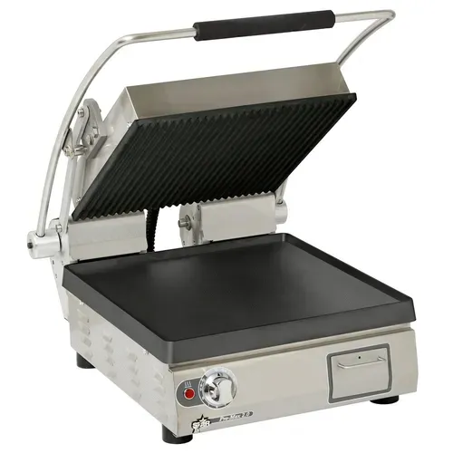 Star Star PST14IGT Sandwich / Panini Grill, Single, with 14.5" W x 14.2"D Grooved Top & Smooth Bottom Cooking Surface 