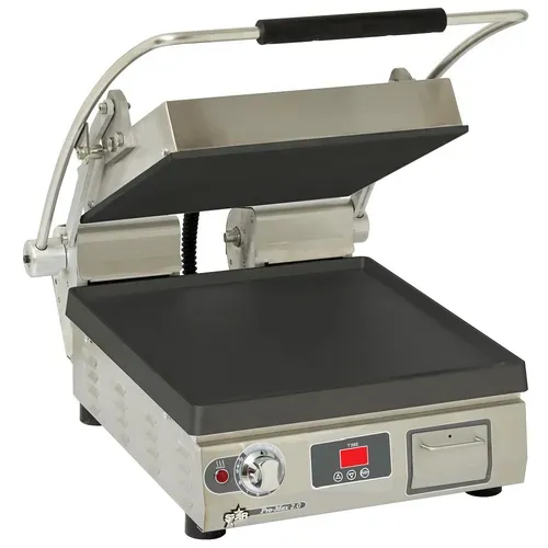 Star Star PST14IT Sandwich / Panini Grill, Single, with 14.5" W x 14.2"D Smooth Cast Iron Cooking Surface 