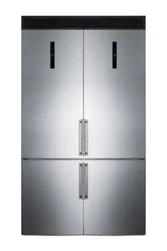 Summit Appliance FFBF181ES2KIT48 48" Wide Bottom Freezer Refrigerator Set; Set Includes: FFBF181ES2 and FFBF181ES2LHD Bottom Freezer Refrigerators, and Decorative Top Grill (GRILL48B); No-frost