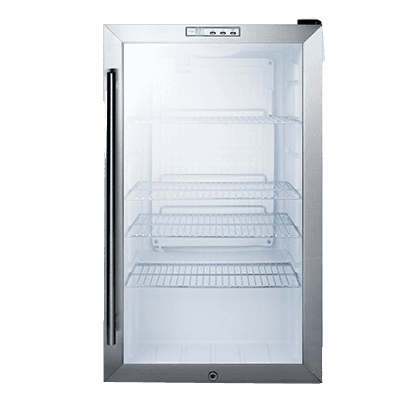 Summit Commercial SCR486LBI 19.00'' Silver 1 Section Swing Refrigerated Glass Door Merchandiser Summit Commercial SCR486LBI 19.00'' Silver 1 Section Swing Refrigerated Glass Door Merchandiser