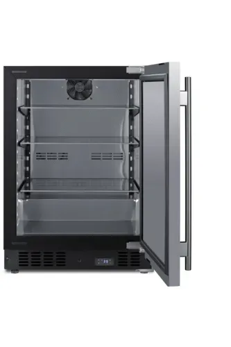 Summit Commercial SCR610BLSDCSS 23.63'' 1 Section Undercounter Refrigerator with 1 Right Hinged Solid Door and Front Breathing Compressor