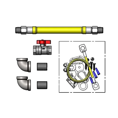 T&S Brass HG4D48FF SafeTLink Gas Connector Hose