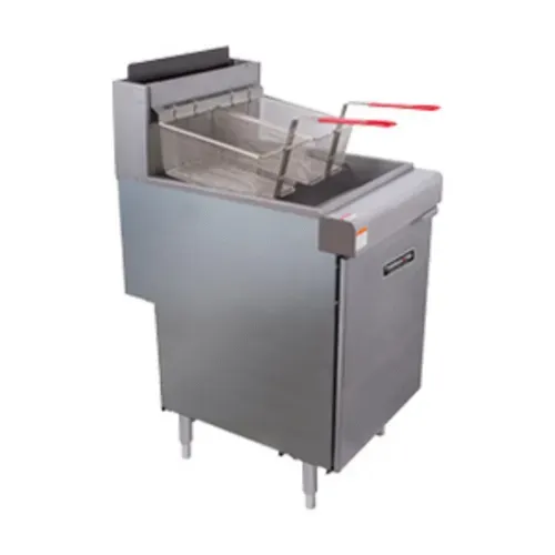 Therma-Tek TEK40-N Gas Floor Model Full Pot Fryer with Controls -
