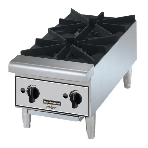 Toastmaster TMHP2 2 Burner Countertop Gas Hotplate / Range with Manual Controls - 22,000 BTU
