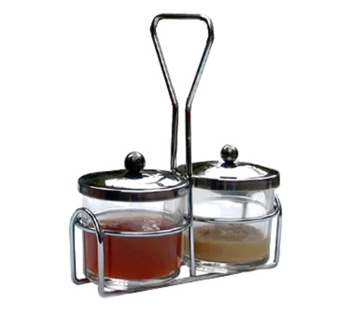 Town Equipment 19826 Condiment Server Set  includes: (2) 8 oz. glass jars