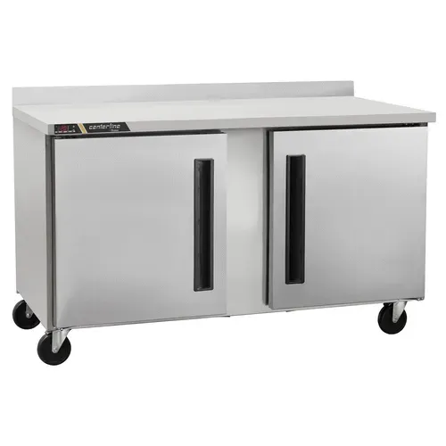 Traulsen CLUC-60F-SD-WTLL 60.25'' 2 Door Worktop Freezer with Side / Rear Breathing Compressor - 16.94 cu. ft.